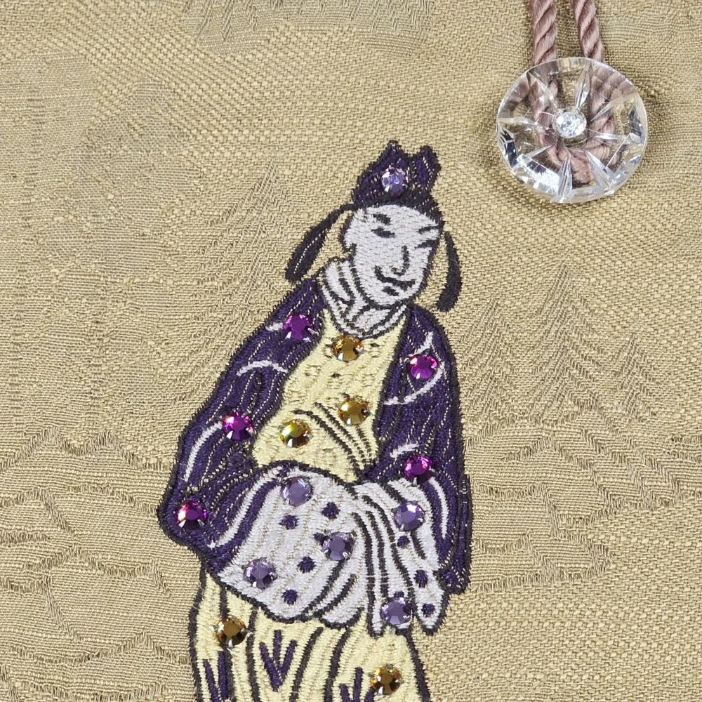 Dorit‎ Collection Tote Bag Womens Large Embroidered Beaded Asian Art Purse USA
